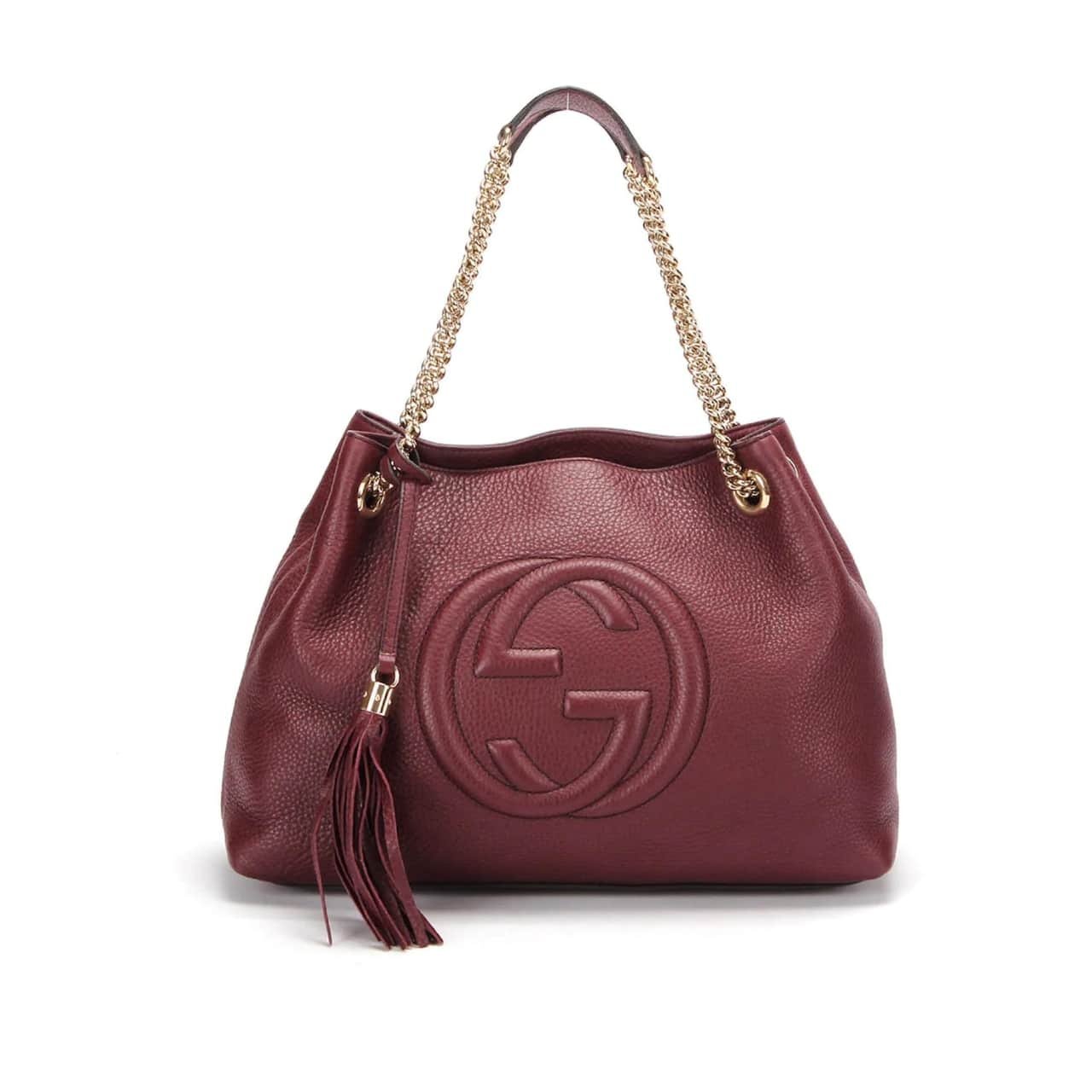 17-4-1 Gucci Soho Shoulder Bag Dark Red 38Cm - Image 1