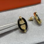 Hermes Mini Maillon Earrings Black - Image 3
