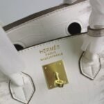 Hermes Birkin 30 Niloticus Himalaya Blanc Finish Gold Kelly 30Cm - Image 4