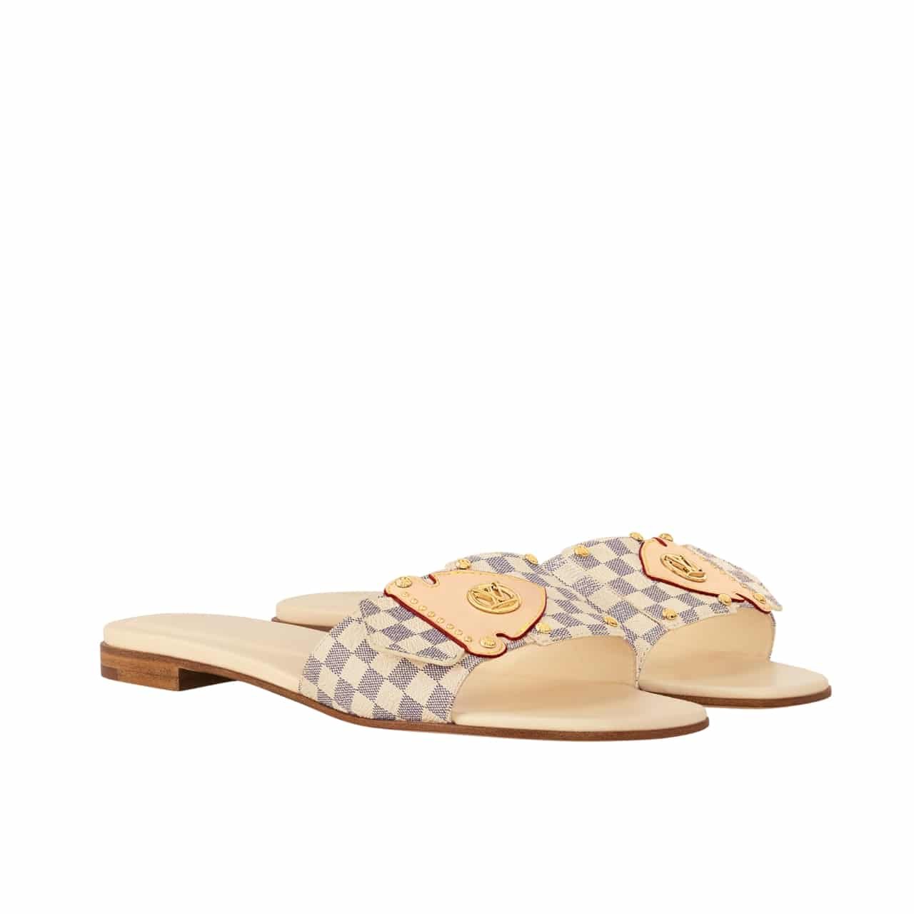 174-2-3 Louis Vuitton Lv Frame Flat Mule Azur 1Ahlpk - Image 1