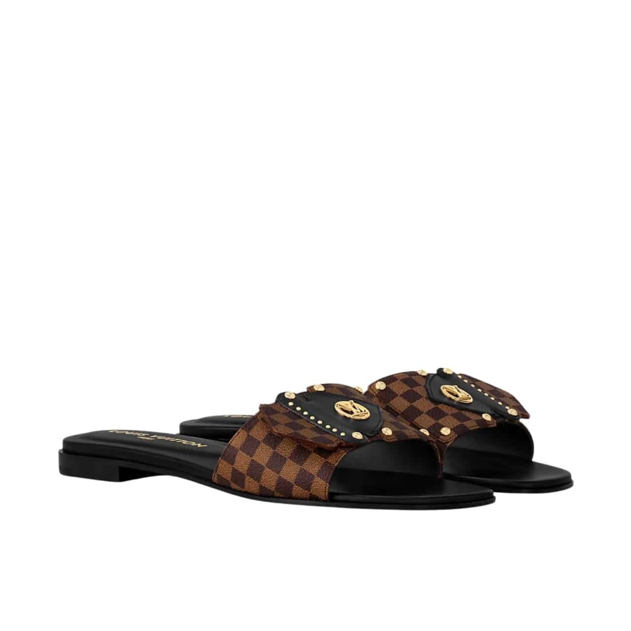 175-2-1 Louis Vuitton Lv Frame Flat Mule Cacao Brown 1Ahlr3 - Image 1