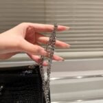 Saint Laurent Kate Small Tassel In Crocodile Embossed Leather Silver Black 19Cm 474366Dnd0N1000 - Image 10