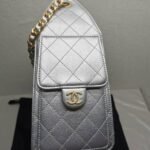 Chanel 25 Small Handbag Metallic Grained And Gold Tone Metal Silver 26Cm As5293 B20405 Nzv67 - Image 4