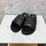 Louis Vuitton Miami Mule Monogram Embossed Synthetic Black 1Adgfe - Image 2