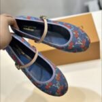 Louis Vuitton X Takashi Murakami Romy Flat Ballerina Monogram Cherry Denim 1Ahkov - Image 5