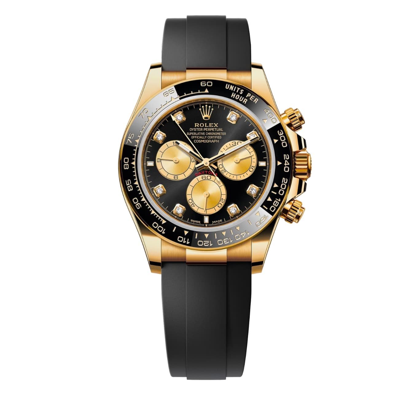 198-3 Rolex Cosmograph Daytona Bright Black And Golden With Diamonds 40Mm 126518Ln - Image 1