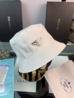 Prada Renylon Bucket Hat Sliver White 1Hc137 2Dmi F0009 - Image 4