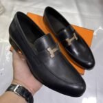 Hermes Paris Loafer Black With Gold Metal H242900Za03430 - Image 2