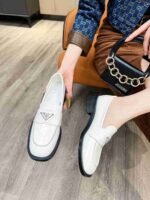 Prada Patent Leather Loafers White 1D902M 069 F0009 F 025 - Image 6