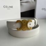 Celine Small Triomphe White Belt - Image 2