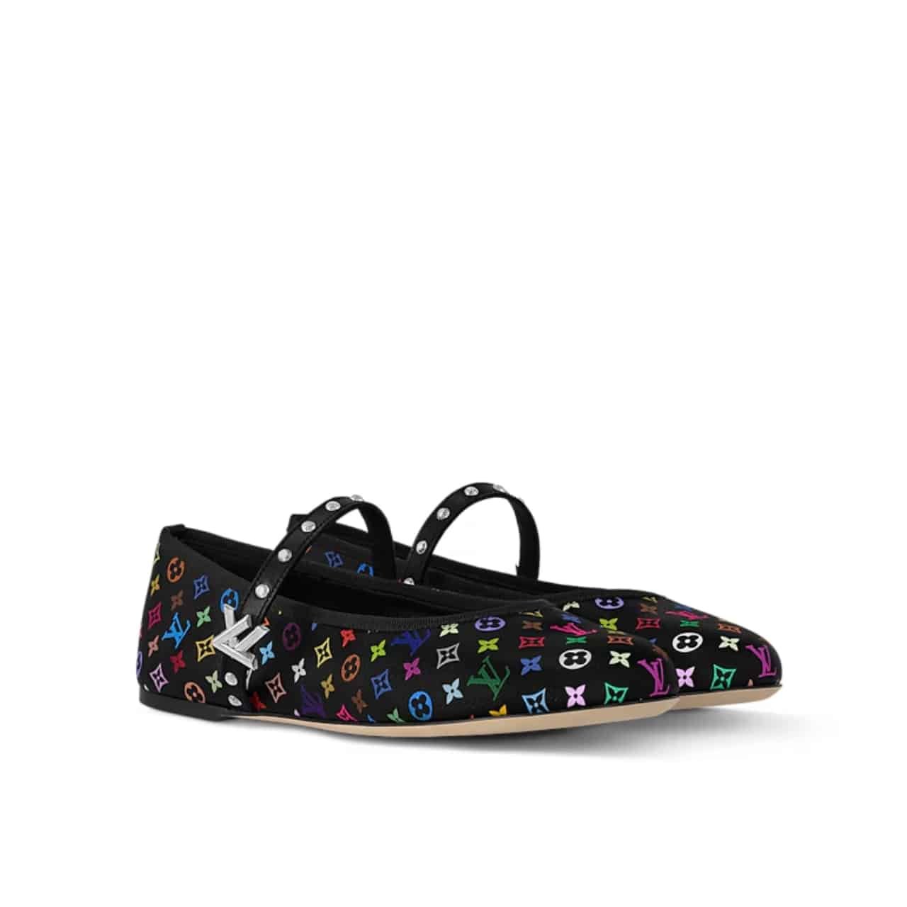 2-26 Louis Vuitton X Takashi Murakami Romy Flat Ballerina Black 1Agvc3 - Image 1