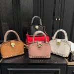 Valentino Garavani Rockstud Handbag In Grainy White 21Cm - Image 9