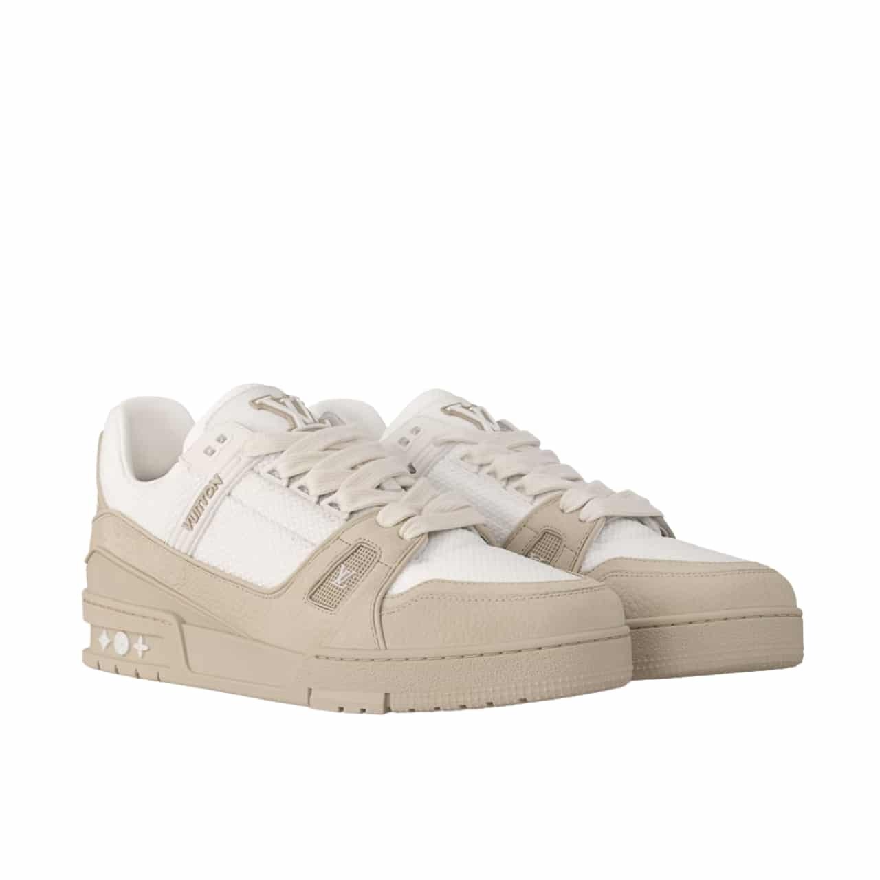 202-5 Louis Vuitton Lv Trainer Sneaker Beige 1Ahtm9 - Image 1