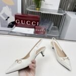 Gucci Women Horsebit Slingback Pump White - Image 5