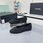 Chanel Ballet Flats Embroidered Fabric And Grosgrain Black G02819 B21026 94305 - Image 5