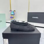 Chanel Ballet Flats Embroidered Fabric And Grosgrain Black G02819 B21026 94305 - Image 4