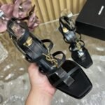 Saint Laurent Cassandra Wedges In Smooth Leather Black 821090Dwedd1000 - Image 4