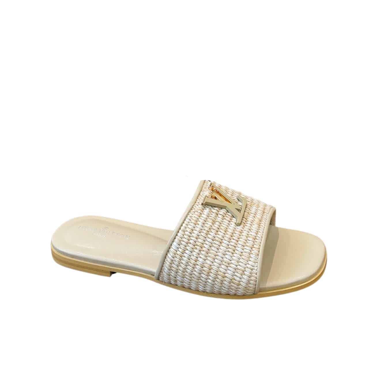 208-9 Louis Vuitton Mare Flat Mule Natural 1Ahlyg - Image 1