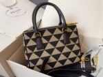 Prada Galleria Mini Bag In Embroidered Jacquard Black And Beige 20Cm 1Ba906 2Fkl F0Y30 V Xom - Image 3