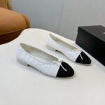 Chanel Ballet Flats Embroidered Fabric And Grosgrain White Black G02819 B21026 U1898 - Image 2
