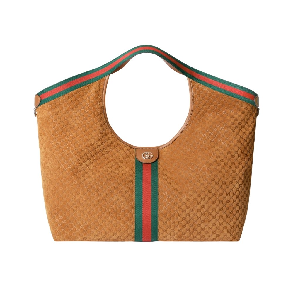 22-16 Gucci Giglio Large Tote Bag Gg Suede Brown 60Cm 853971 Caab8 2147 - Image 1
