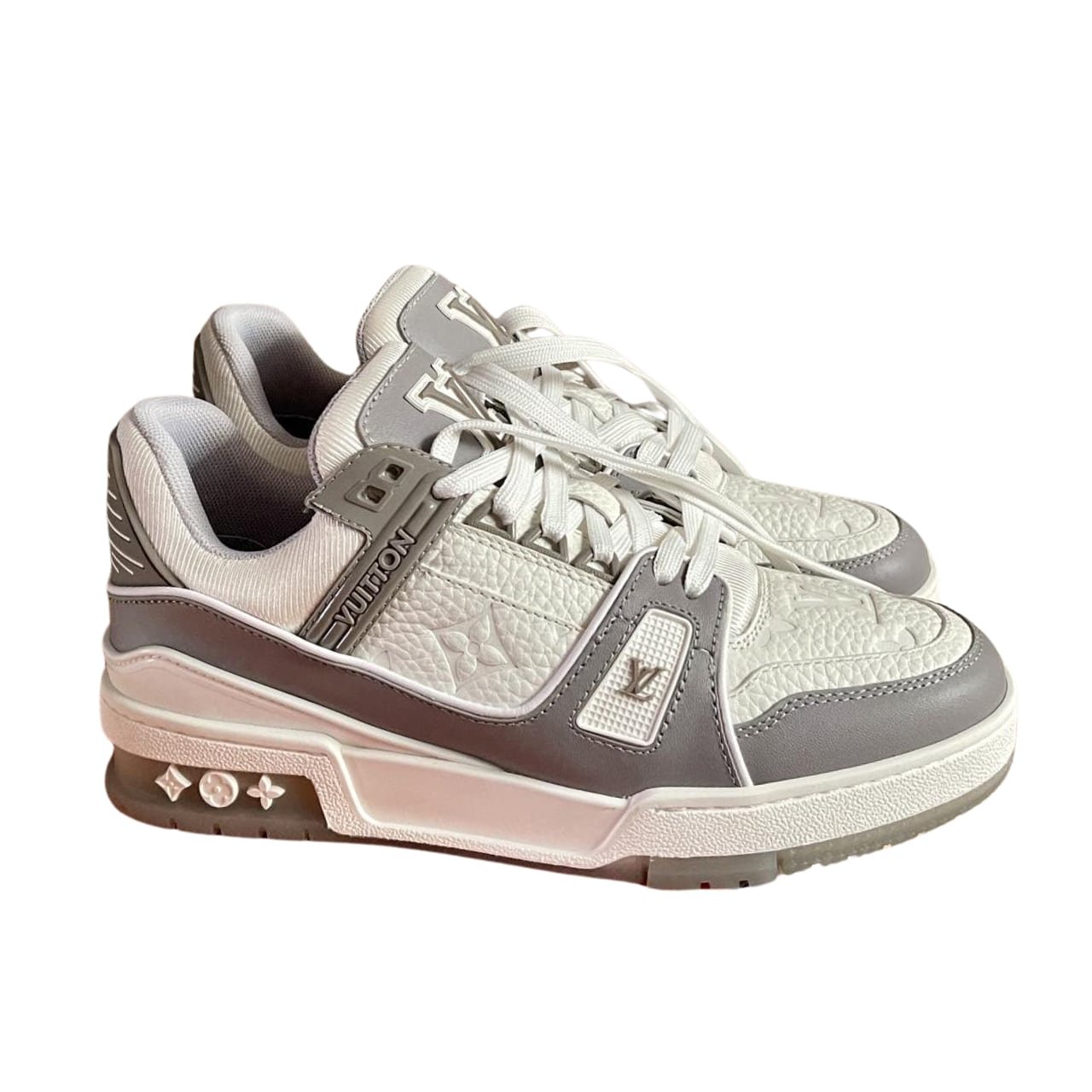 23-5 Louis Vuitton Lv Trainer Sneaker Grey White 1A8Kba - Image 1