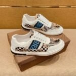 Fendi Domino Fabric Low Sneakers Blue Ff - Image 5
