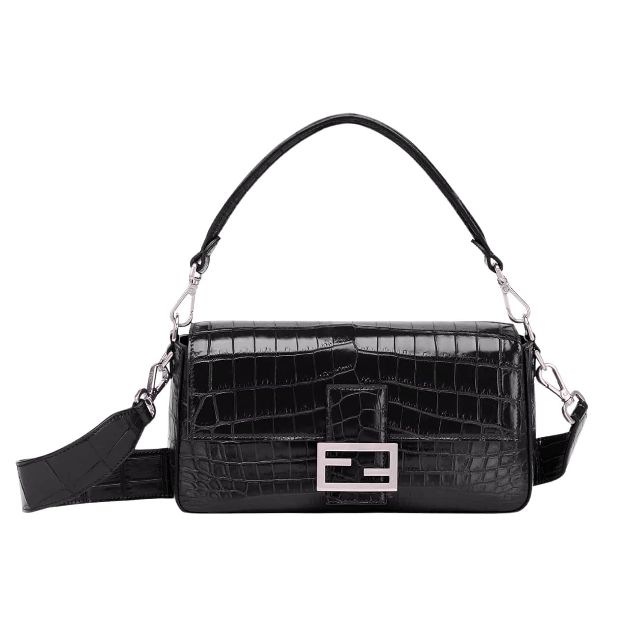 254 Fendi Baguette With Ff Clasp Black 18Cm 8Br600Anwrf1Cfj - Image 1