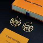 Louis Vuitton Lv Script Earrings Gold M03239 - Image 7