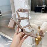 Valentino Garavani Rockstud Ankle Strap Sandal Beige 5W2S0491Vbp P45 - Image 7