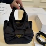 Prada Padded Re Nylon Mini Bag With Bow Black 19Cm 1Ba359 Rp0C F0002 V Oxo - Image 2