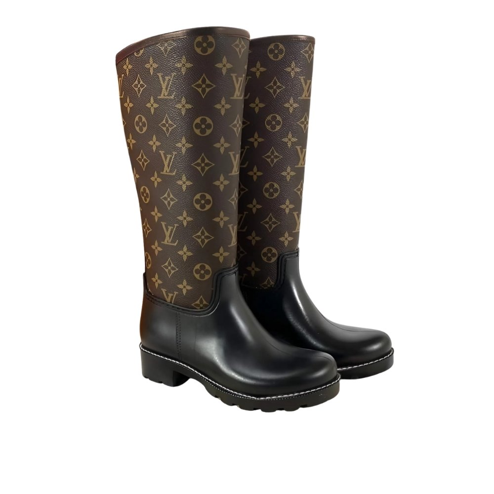 27-11 Louis Vuitton Lv Squad High Boot Monogram Brown - Image 1