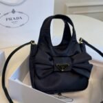 Prada Padded Re Nylon Mini Bag With Bow Black 19Cm 1Ba359 Rp0C F0002 V Oxo - Image 5