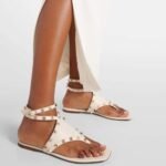 Valentino Garavani Rockstud Thong Sandals Light Ivory - Image 8