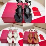 Valentino Garavani Rockstud Thong Sandals Light Ivory - Image 9