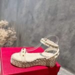 Valentino Rockstud Flatform Sandal White - Image 5