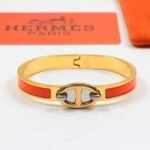 Hermes Mini Clic Chaine D’Ancre Bracelet Gold Tone With Orange H209000Fv8Apm - Image 2