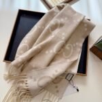 Gucci Gg Cashmere Lamé Jacquard Scarf Camel And White 180Cm 764635 3Gamk 9877 - Image 2