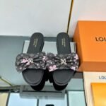 Louis Vuitton X Takashi Murakami Lily Flat Mule Monogram Black - Image 2