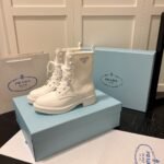 Prada Brushed Leather Abd Re Nylon Boots Creme 1T782M 3Lf7 F0F24 F B050 - Image 9