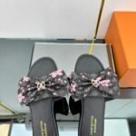 Louis Vuitton X Takashi Murakami Lily Flat Mule Monogram Black - Image 4