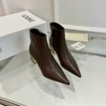 Loewe Anagram Leather Ankle Boots Brown - Image 2
