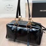 Prada Dangle Medium Leather Top Handle Bag Black 29Cm 1Bb138 2Cyr F0002 V Ooo - Image 3