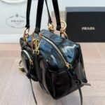 Prada Dangle Medium Leather Top Handle Bag Black 29Cm 1Bb138 2Cyr F0002 V Ooo - Image 4