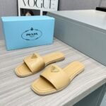 Prada Saffiano Patent Leather Slides Beige - Image 4
