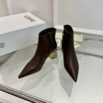 Loewe Anagram Leather Ankle Boots Brown - Image 4