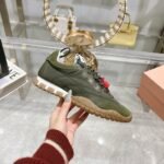 Miumiu Tyre Technical Fabric And Suede Sneaker Lead Green 5E417E Zjm F0466 F 005 - Image 4