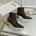 Loewe Anagram Leather Ankle Boots Brown - Image 5