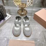 Miumiu Tyre Technical Fabric And Suede Ballerinas Cloudy Gray 5F416E D7C F0424 F 005 - Image 2