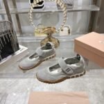 Miumiu Tyre Technical Fabric And Suede Ballerinas Cloudy Gray 5F416E D7C F0424 F 005 - Image 4